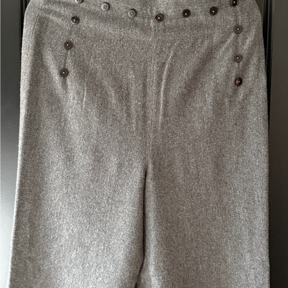 Frances Valentine Charcoal Button-Accent Shorts